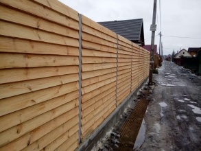 Деревянный забор елочка 150 метров фото в Черустях